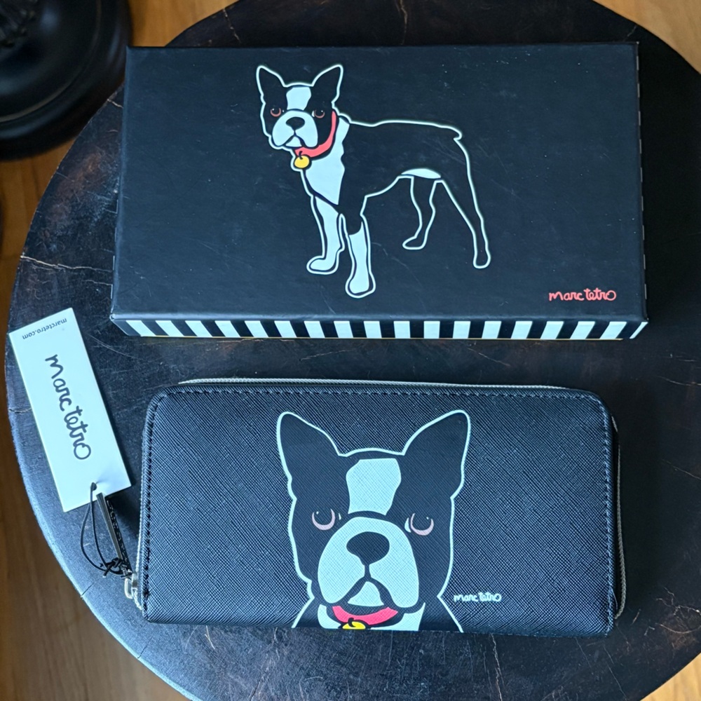 Marc Tetro Boston Terrier Wristlet Wallet (With Thank You Gift)